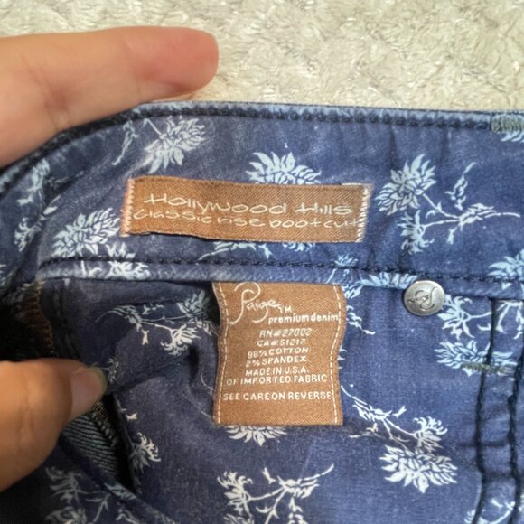 Paige Hollywood Hills Bootcut Jeans Sz 27 Classic Rise Y2K Embellished Denim - Picture 9 of 10